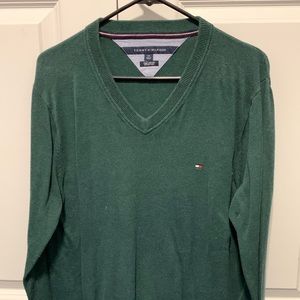 Tommy Hilfiger Green V Neck Sweater